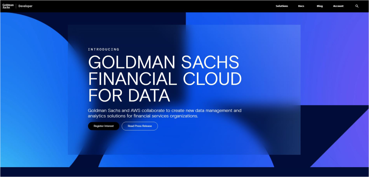 Goldman Sachs Developer page